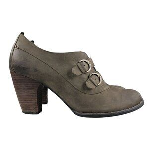 Indigo by Clarks Women's Size 10M Brown Leather Buckle High Heel Ankle Booties